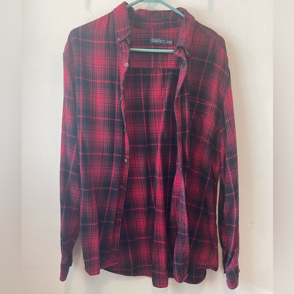 Faded Glory Plaid Button Down